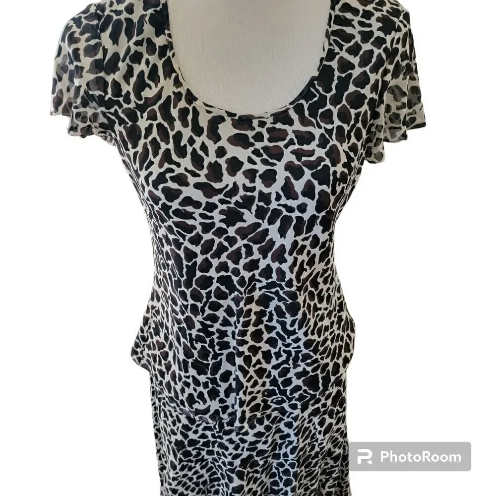 Jones New York 100% Silk Animal Print Skirt and Top.